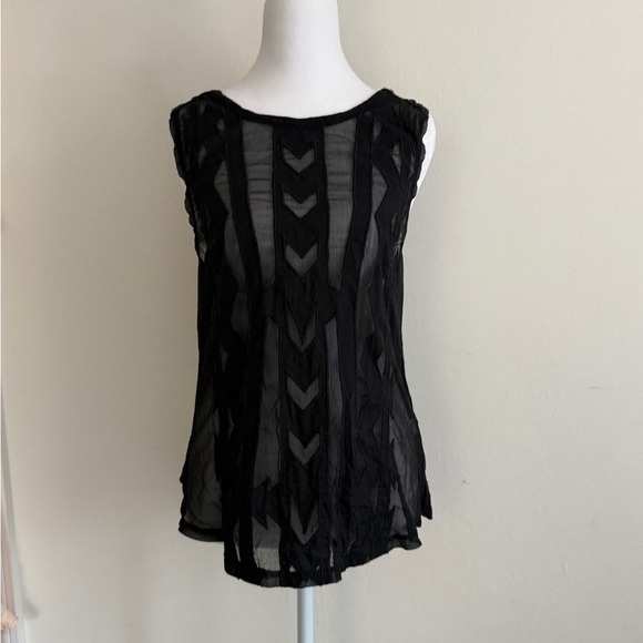 Anthropologie Element Sheer Black Sleeveless Top. Women’s Size Medium - Picture 3 of 8